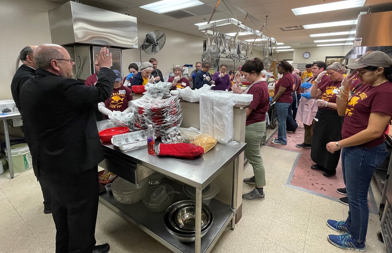St. Raphael Parish hosts bishop for fish fry, Stations of the Cross