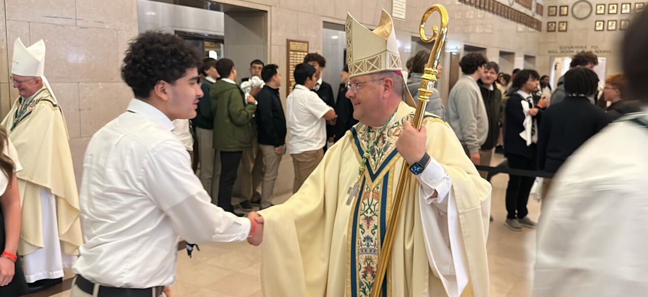 Bishop Malesic celebrates All Saints Day with Catholic high school students