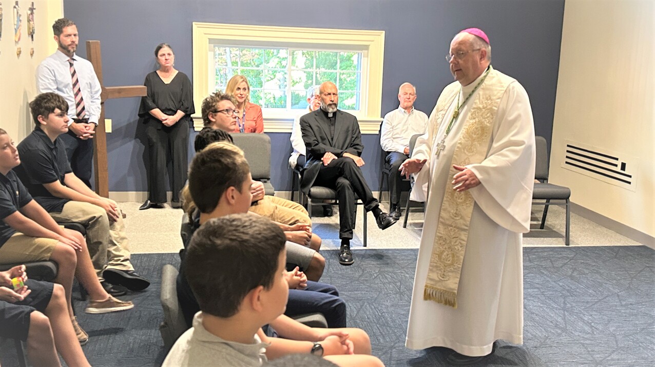 Chapel at Julie Billiart School Akron dedicated during Bishop Malesic’s visit