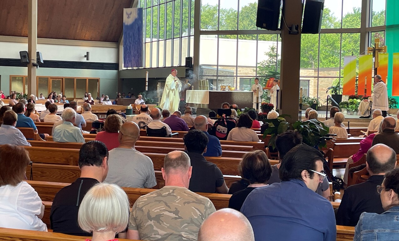 Bishop Woost joins St. Paschal Baylon Parish for Corpus Christi Mass, procession 