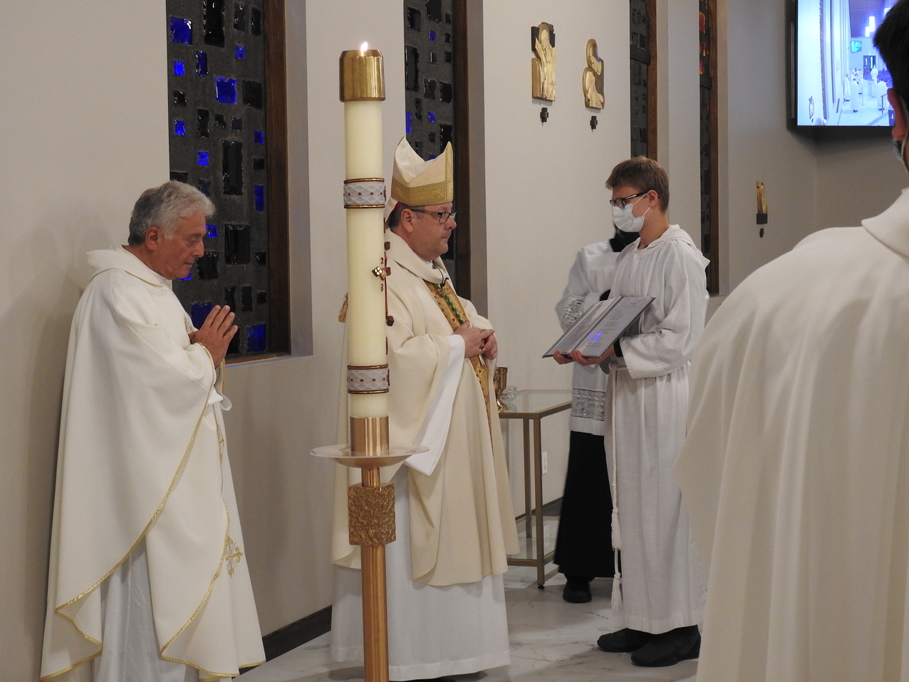 Baptismal font blessed by bishop as St. Bernadette marks 70th ...