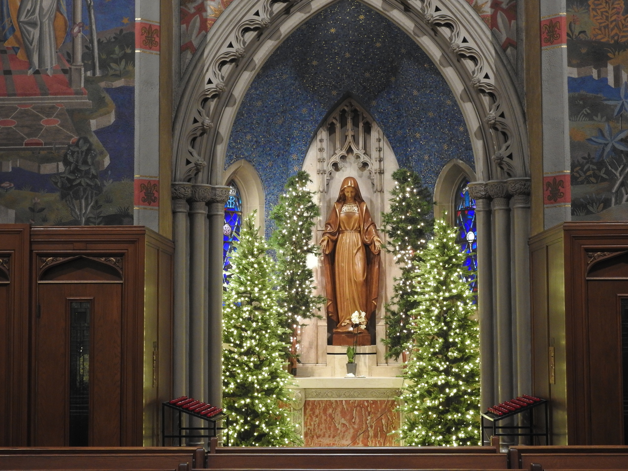 Creches inside and out highlight cathedral Christmas decorations