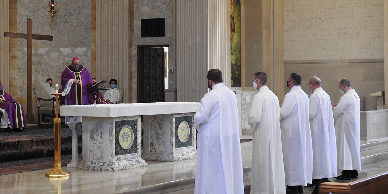 Five diaconate candidates instituted into ministry of lector