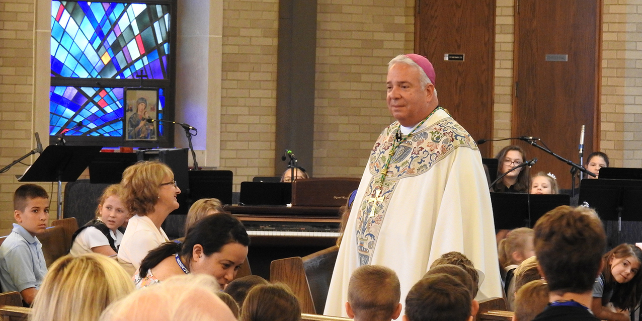 Liturgy, visit from bishop mark a new beginning for St. Albert the Great at Assumption Academy