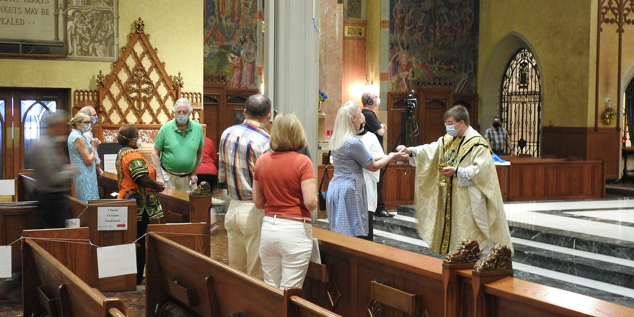 Faithful welcomed back to publicly celebrated Mass at cathedral