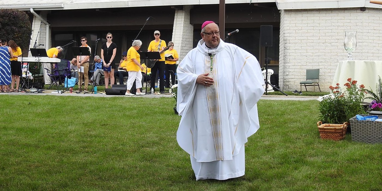 Church of the Resurrection marks 50 years, blesses Healing Garden during bishop’s visit