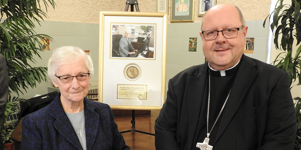 Sister Rita Mary Harwood receives Archbishop Hoban Award