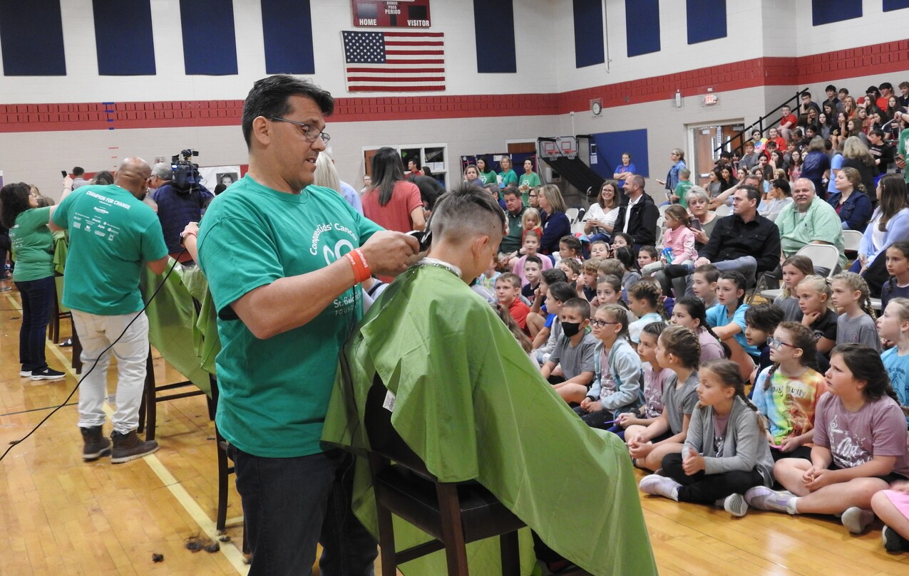 Holy Trinity students ‘Brave the Bald,’ raise funds for childhood cancer research