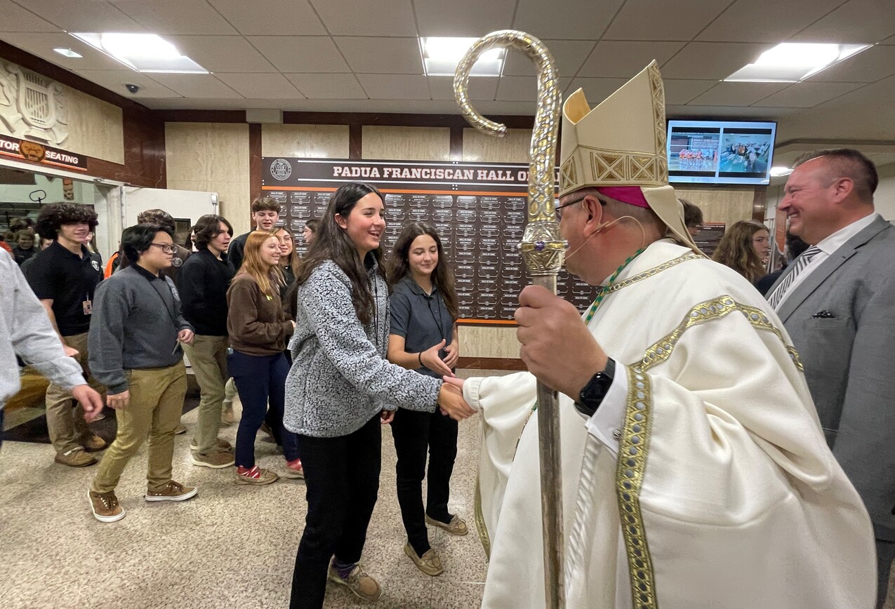 'God wants us to be saints,' bishop tells Padua Franciscan students