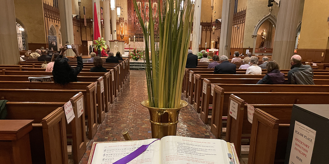 Parents of Priests gather for Palm Sunday Mass, conversation with bishop   