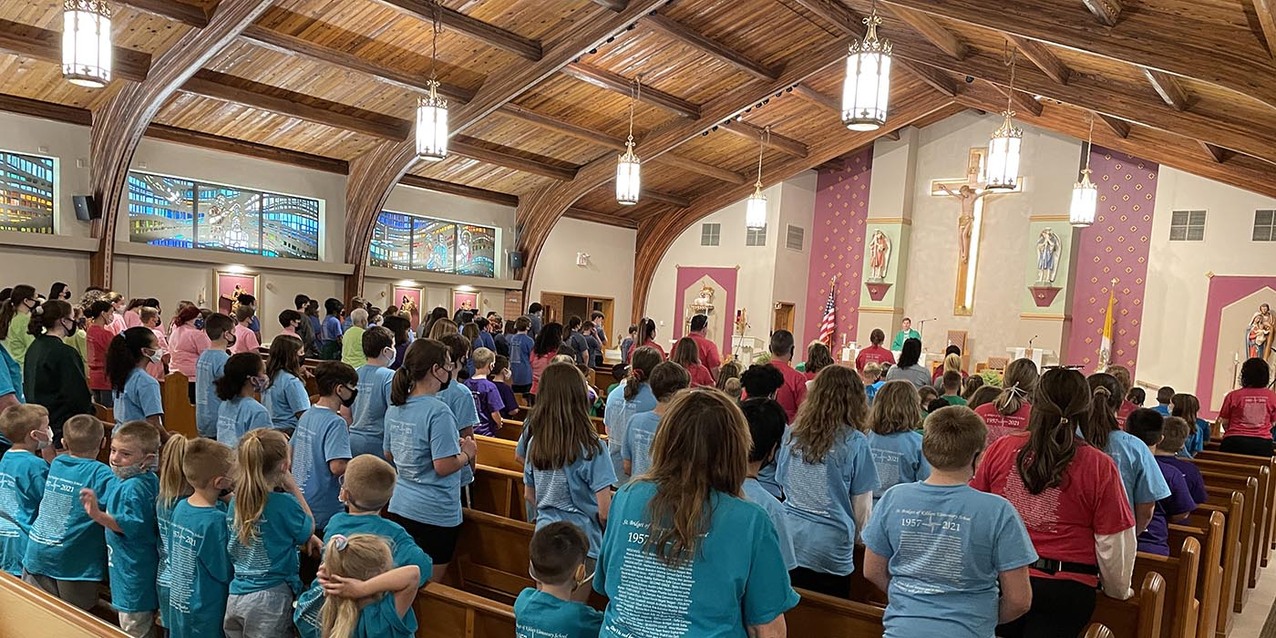 St. Bridget School community gathers for Mass on final Spirit Day