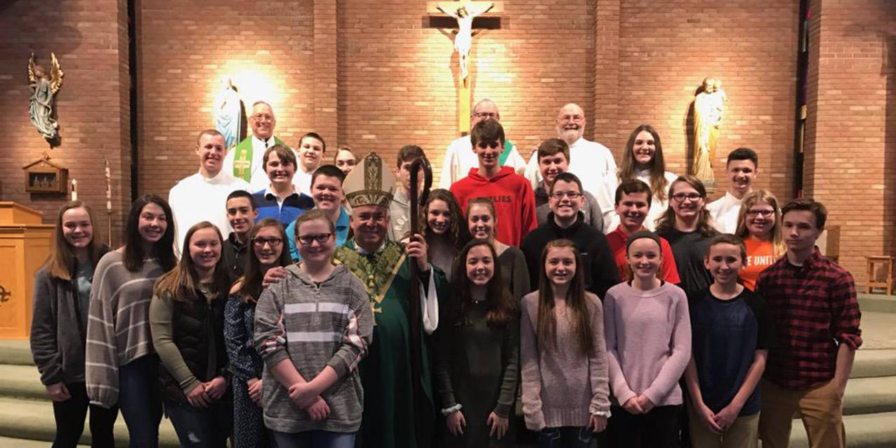 Confirmation class meet and greet, parish ministry fair highlight bishop’s visit to Prince of Peace