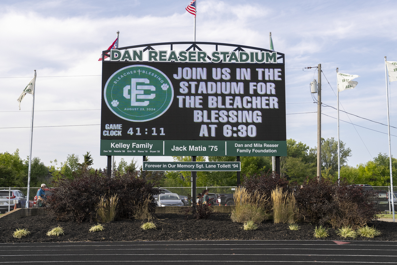 Bleacher blessing, reception kick off Elyria Catholic football season