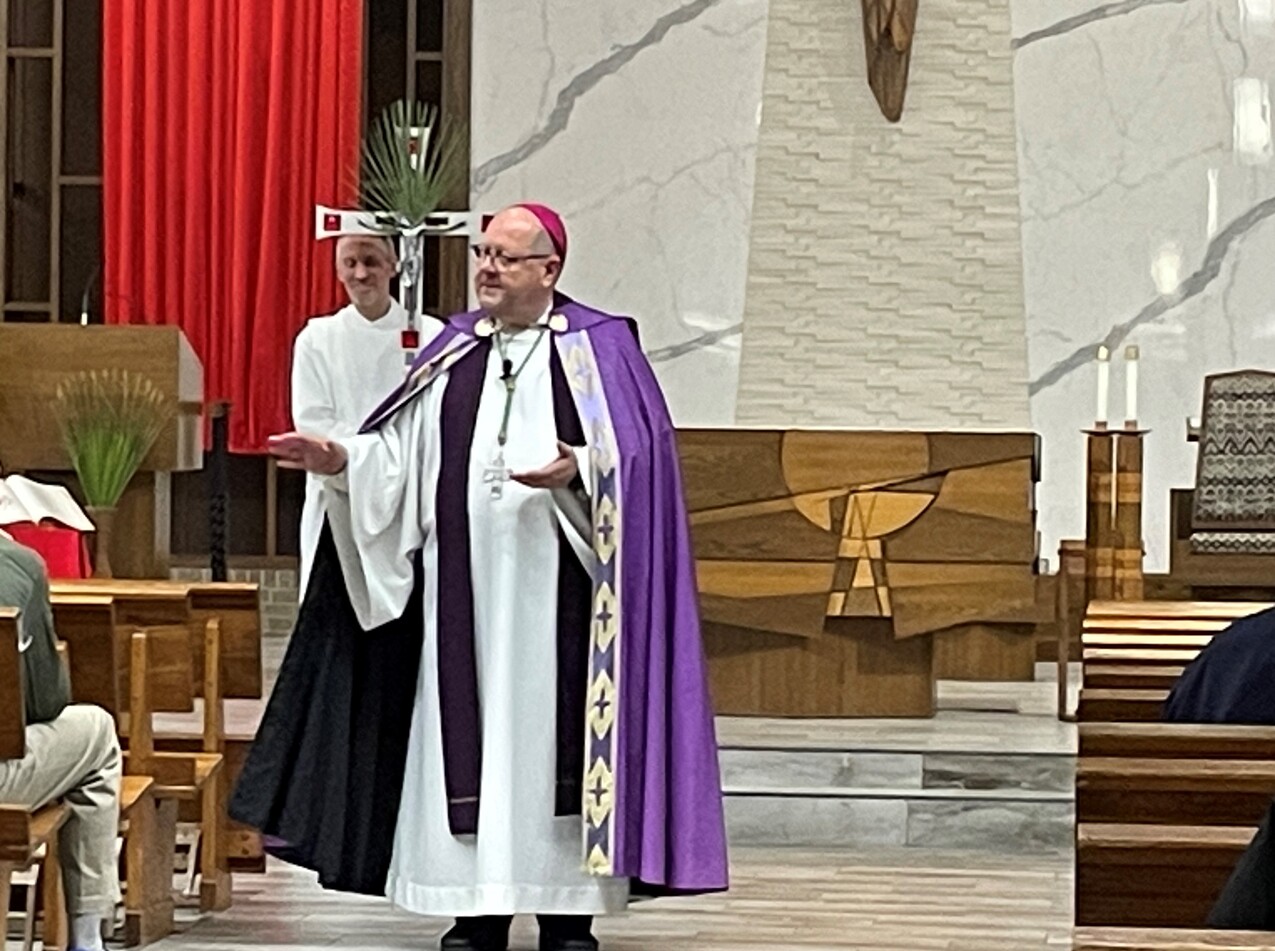 St. Gabriel Parish hosts Bishop Malesic for Stations, fish fry