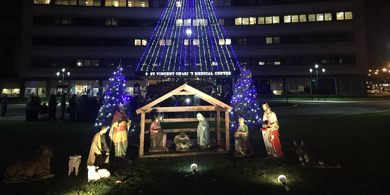 St. Vincent Charity Medical Center lights up for Christmas