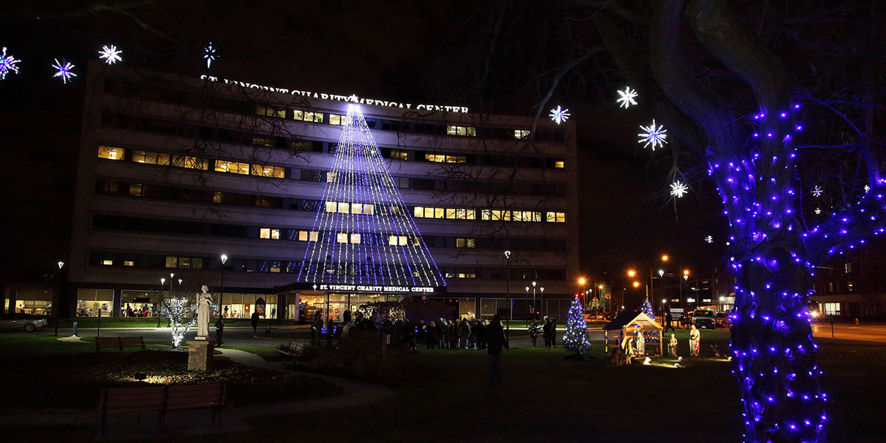 St. Vincent Charity Medical Center lights up for Christmas